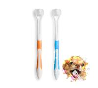 HOLXINES 2 Pack Pet Toothbrush Triple Head Dog Brush Suitable for Addition Bad Breath Tartar Teeth Care Dog Cat Cleaning Mouth