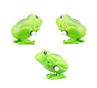 HOLXINES 3 PCS Wind Up Frog Plastic Clockwork Animal Walking Jumping Frog Funny Gift