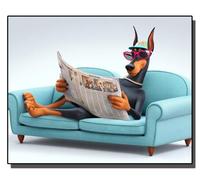 HOLXSW Paint by Numbers Doberman Pinscher Wearing Sunglasses Kits for Beginners Adults DIY Art Decor Hand Painted Painting by Numbers Creative Gift Home Decoration 16x20 inch Frameless