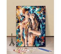 HOLXSW Paint by Numbers for Adults Naked Couple 061 Paint by Numbers Kits on Canvas Without FrameDIY for Adults Beginners Craft Art for Home Wall Decor 16x20 inch