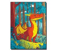 HOLXSW Paint by Numbers Forest Red Dragon Kits for Beginners Adults DIY Art Decor Hand Painted Painting by Numbers Creative Gift Home Decoration 16x20 inch Frameless