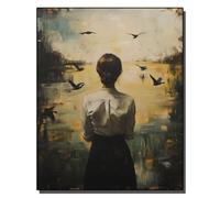 HOLXSW Paint by Numbers Kits for Adults Beautiful Woman's Back View (4) Oil Paint Digital Drawing Canvas with Brushes Christmas Decorations Gifts -16 * 20 Inch Frameless