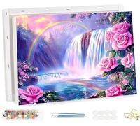 HOLXSW Paint by Numbers Kits for Adults Rainbow Waterfall Flower Paint by Numbers Kits for BeginnerAcrylic Oil Hand Painting Kits for Home Decor Without Frame 16X20inch