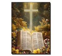 HOLXSW Paint by Numbers Kits for Adults The Bible Under The Holy Light with Brushes and Acrylic Pigment DIY Digital Canvas Painting for Adults Beginner-16X20 Inch Frameless