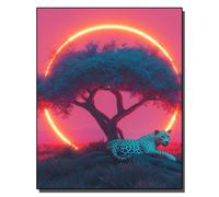 HOLXSW Paint by Numbers Kits for Adults The White Leopard Under The Tree with Brushes and Acrylic Pigment DIY Digital Canvas Painting for Adults Beginner-16X20 Inch Frameless