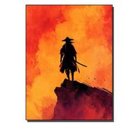 HOLXSW Paint by Numbers Samurai Sunset Cliff Kits for Beginners Adults DIY Art Decor Hand Painted Painting by Numbers Creative Gift Home Decoration 16x20 inch Frameless