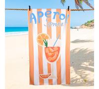 Holy Aperoli Beach Towel - Aperol Gift for Summer - 180 x 90 cm Towel, Sand Free & Quick Drying - Funny Aperol Spritz Design - Beach Towel for Aperol Fans (Orange)