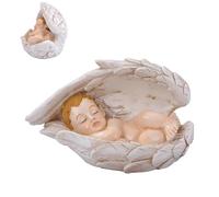 Holy Baby - Angel Wings Statue Decorative Resin Figurine | Spiritual Ornament for a Calm Atmosphere Calming Faith Inspired Piece with Delicate for Desk N