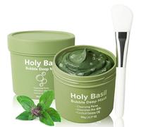 Holy Basil Bubble Deep Cleansing Mask 1/2/3 Pack, Holy Basil Bubble Deep Mask, Gently Bubbles for Deep Cleansing, Purifies Pores & Blackheads, 90g (One Size, 2 Pack)