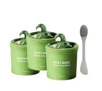 Holy Basil Bubble Deep Cleansing Mask - Deep Cleanser, Oil Control & Instant Glow, Self-Foaming Clay Mask, Skin Renewal Treatment - 90g (3Pcs)