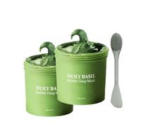 Holy Basil Bubble Deep Cleansing Mask - Deep Cleanser, Oil Control & Instant Glow, Self-Foaming Clay Mask, Skin Renewal Treatment - 90g (2Pcs)