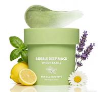 Holy Basil Bubble Deep Mask - Bubble Clay Mask, Deep Pore Cleansing Mask, Korean Blackhead Remover & Pore Minimizer, Gentle Exfoliating Face Mask for All Skin Types, Bubble Skincare