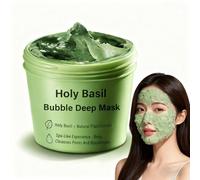 Holy Basil Bubble Deep Mask, Bubble Clay Mask for Face, Holy Basil Carbonated Bubbles Within 3 Minutes for Deep Cleansing Pores & Blackheads Removal(Green)