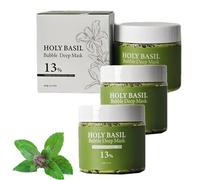 Holy Basil Bubble Deep Mask, Deep Cleansing Clay Mask For Cleansing Pores & Blackheads, Control Excess Oil, Nourishes The Skin, Gently Bubbles For Face & Body (3)
