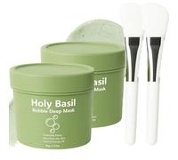 Holy Basil Bubble Deep Mask, Holy Basil Bubble Deep Cleansing Mask, Green Cleaning Facial Mask, Gently Bubbles for Deep Cleansing, Purifies Pores & Blackheads, Oil Control & Glowing Skin (2PCS)