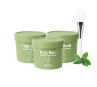 Holy Basil Bubble Deep Mask, Holy Basil Bubble Deep Mask, Gently Bubbles for Deep Cleansing, Nourishes The Skin, Control Excess Oil, Deep Cleansing Clay Mask To Bubble Wash-Off for Skin Glowing (3Pc)