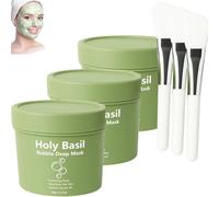 Holy Basil Bubble Deep Mask, Holy Basil & Carbonated Water for Cleansing Pores & Blackheads, Holy Basil Bubble Deep Cleansing Mask to Bubble Wash-Off, Suitable for All Skin Types (3PCS)