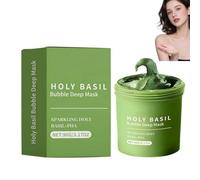 Holy Basil Bubble Deep Mask, New Holy Basil & Carbonated Water For Cleansing Pores & Blackheads, Nourishes The Skin, Control Excess Oil, Deep Cleansing Clay Mask To Bubble Wash-Off For Skin Glowing
