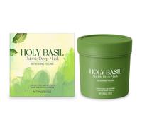 Holy Basil Bubble Deep Mask, Organic Clay Mask With Holy Basil & Carbonated Water, Deep Cleansing Clay Mask For Cleansing Pores & Blackheads, Gently Bubbles For Face & Body (1PC)