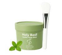 Holy Basil Bubble Mask with Brush Set, Deep Cleansing for Pores & Blackheads with Holy Basil & Carbonated Water, Nourishing & Moisturizing, Control Oil, Deep Cleansing Clay Mask for Skin Glowing (1PC)