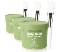 Holy Basil & Carbonated Bubble Deep Clay Mask - Foaming Wash-Off for Pore Cleansing, Oil Control & Glowing Skin (3pcs)