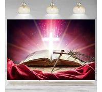 Holy Bible Crucifix Photography Background Cross Church Backdrop Easter Religious Banner Church Event Party Decoratio 300x200cm