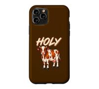 Holy Brown Cow Funny Farm Animal Lover Wordplay Pun Humor Case for iPhone 11 Pro