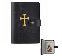 Holy Card Holder, 9X13CM Catholic Prayer Cards Holders, PU Leather Pocket Christian Prayer Cards Organisers Notebook, Portable Holy Prayers Card Holders for Catholic & Christian Gift