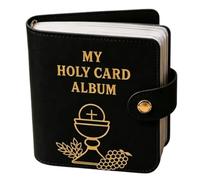 Holy Card Holder - Faux Leather Organizer Book, Portable Carrying Case | Prayer Card Storage Album with Twenty Sleeves, Compact Collection Keeper for Men Women Travel Home