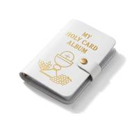 Holy Card Holder, PU Leather Prayer Card Wallet with Snap Closure, PVC Sleeves for Catholic Devotional Cards, Pocket Organiser, White (White)