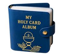 Holy Card Holder Small Booklet Protector with 20 Sleeves | Catholic Faux Leather Holy Organizer for Home Prayer Church Travel Retreat Family Gatherings