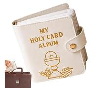 Holy Card Holder,Small Booklet Protector with 20 Sleeves,Faux Leather Catholic Card Holder | for Men Women Home Church Travel Retreat Communion Confirmation
