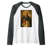 Holy Catholic Icon of St. Dominic de Guzman Raglan Baseball Tee