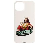 Holy Chill Funny Jesus Coffee Humor Sinning Ain't Winning Case for iPhone 15 Plus