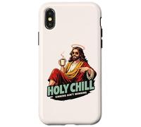 Holy Chill Funny Jesus Coffee Humor Sinning Ain't Winning Case for iPhone X/XS