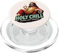 Holy Chill Funny Jesus Coffee Humor Sinning Ain't Winning PopSockets PopGrip for MagSafe