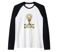 Holy Communion Consecration Latin Mass Catholic Raglan Baseball Tee