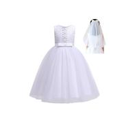 Cinda Girl's Holy Communion Dress with Veil in White | Size: 12-13 Years Cinda White 12-13 Years