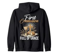 Holy Communion, First Communion Full Of Grace, Christian Zip Hoodie