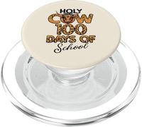 Holy Cow 100 Days Of School Leopard 100th Day Kids Women PopSockets PopGrip for MagSafe