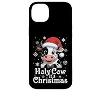 Holy Cow It's Christmas Cartoon Farm Animal Outfit Xmas Cow Case for iPhone 14 Plus