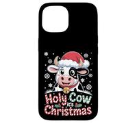 Holy Cow It's Christmas Cartoon Farm Animal Outfit Xmas Cow Case for iPhone 15