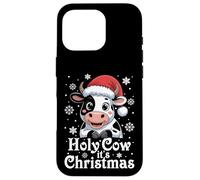 Holy Cow It's Christmas Cartoon Farm Animal Outfit Xmas Cow Case for iPhone 16 Pro