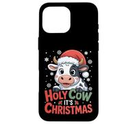 Holy Cow It's Christmas Cartoon Farm Animal Outfit Xmas Cow Case for iPhone 16 Pro Max