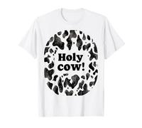 Holy Cow Print Pattern Funny Halloween Pun Instant Costume T-Shirt