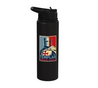 Holy Crusader Armor Templar Deus Vult Knight Stainless Steel Insulated Water Bottle