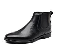 Holy dove Chelsea Boots Men - Genuine Leather,Chelsea Boots for Men with Side Zipper, Casual Slip-On Ankle Boots, Chukka & Oxford Style Dress Boots, 2024002-black, 8 UK