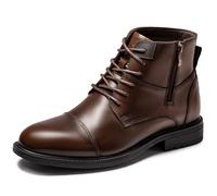 Holy dove Men's Lightweight Dress Boots Zip Ankle Chukka Casual Boot, Coffee, 12 Wide