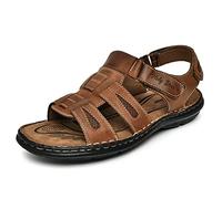 Holy dove Men's Nubuck Brown Leather Fishermen Sandals, Nubuck Brown(388), 7 UK