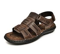 Holy dove Men's Nubuck Coffe Brown Leather Fishermen Sandals, Nubuck Coffee(388), 8 UK